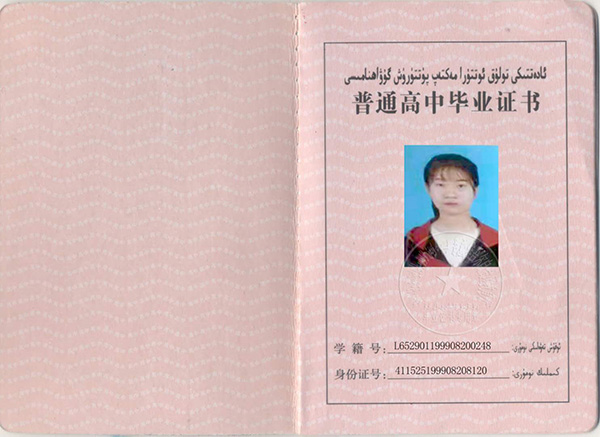 2005年新疆高中畢業(yè)證圖片（2005年高中畢業(yè)證高清樣本）