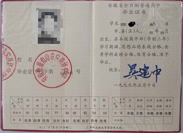 92年高中畢業證填寫方式（1992年的高中畢業證如何填寫）