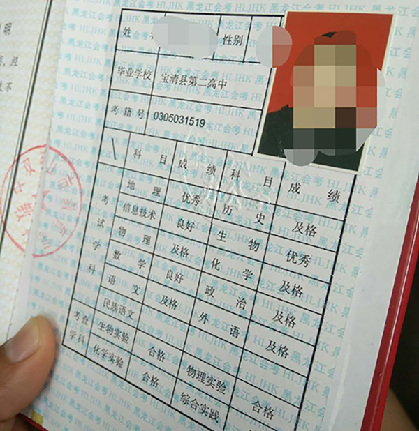 2005年黑龍江高中畢業證