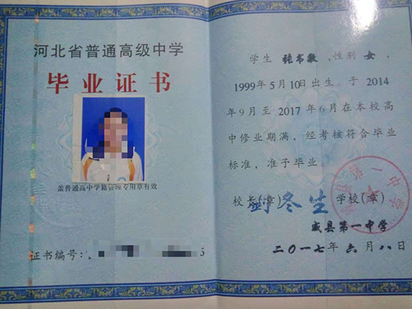 河北省高中畢業(yè)證書編號是否為“G+身份證號”？